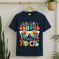 Groovy Bye Bye School Hello Pool Last Day Of School Summer T-Shirt thumb 2