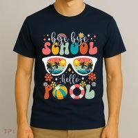 Groovy Bye Bye School Hello Pool Last Day Of School Summer T-Shirt thumb 3