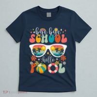 Groovy Bye Bye School Hello Pool Last Day Of School Summer T-Shirt thumb 5