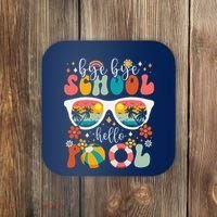 Groovy Bye Bye School Hello Pool Last Day Of School Summer Coaster thumb 0