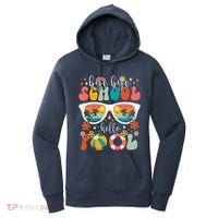 Groovy Bye Bye School Hello Pool Last Day Of School Summer Women's Hoodie thumb 0