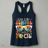 Groovy Bye Bye School Hello Pool Last Day Of School Summer Women's Tank Top thumb 3