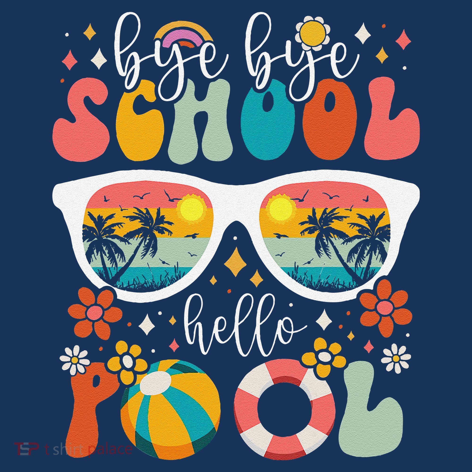 Groovy Bye Bye School Hello Pool Last Day Of School Summer Women's Tank Top