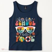 Groovy Bye Bye School Hello Pool Last Day Of School Summer Tank Top thumb 2