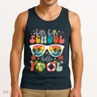 Groovy Bye Bye School Hello Pool Last Day Of School Summer Tank Top thumb 3