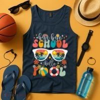 Groovy Bye Bye School Hello Pool Last Day Of School Summer Tank Top thumb 4