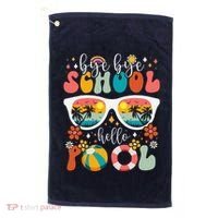Groovy Bye Bye School Hello Pool Last Day Of School Summer Golf Towel thumb 0