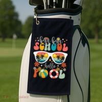 Groovy Bye Bye School Hello Pool Last Day Of School Summer Golf Towel thumb 2