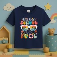 Groovy Bye Bye School Hello Pool Last Day Of School Summer Toddler T-Shirt thumb 3