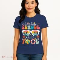 Groovy Bye Bye School Hello Pool Last Day Of School Summer Women's T-Shirt thumb 4