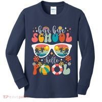 Groovy Bye Bye School Hello Pool Last Day Of School Summer Kids Long Sleeve Shirt thumb 0