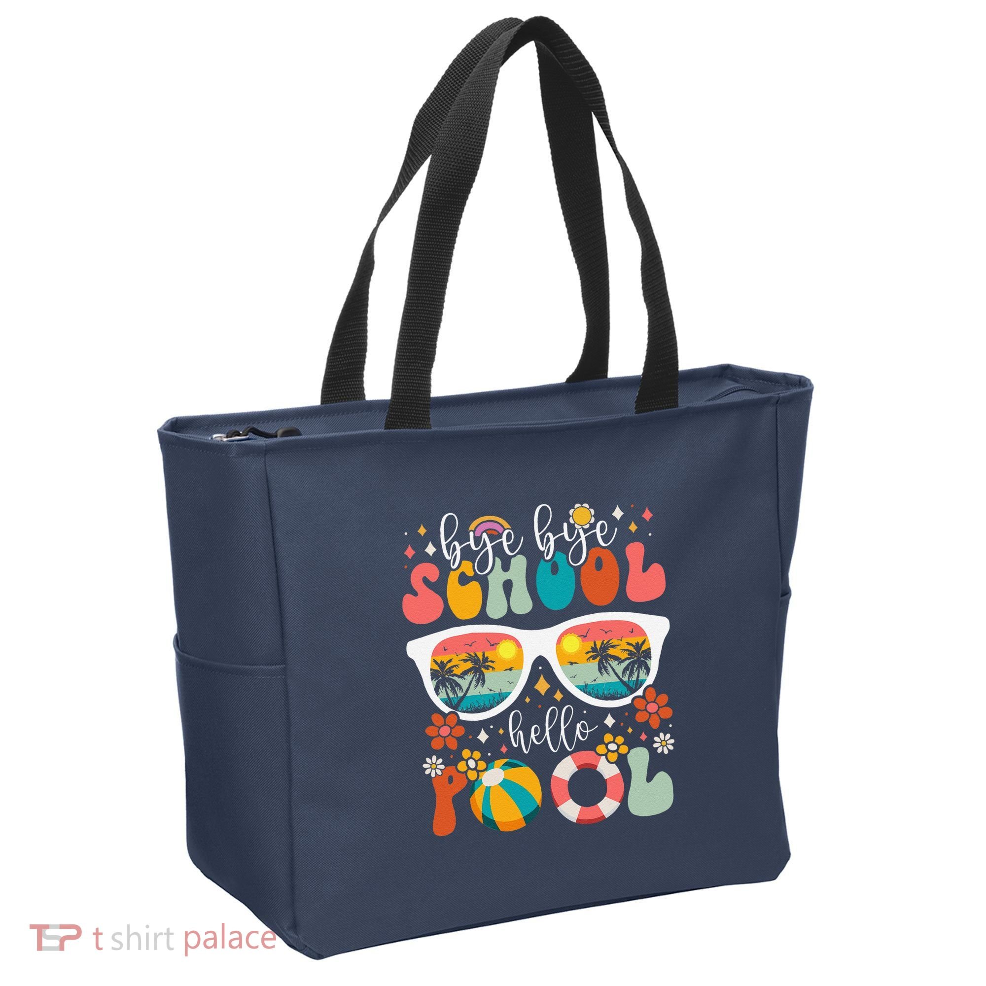 Groovy Bye Bye School Hello Pool Last Day Of School Summer Tote Bag