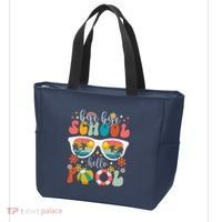 Groovy Bye Bye School Hello Pool Last Day Of School Summer Tote Bag thumb 3