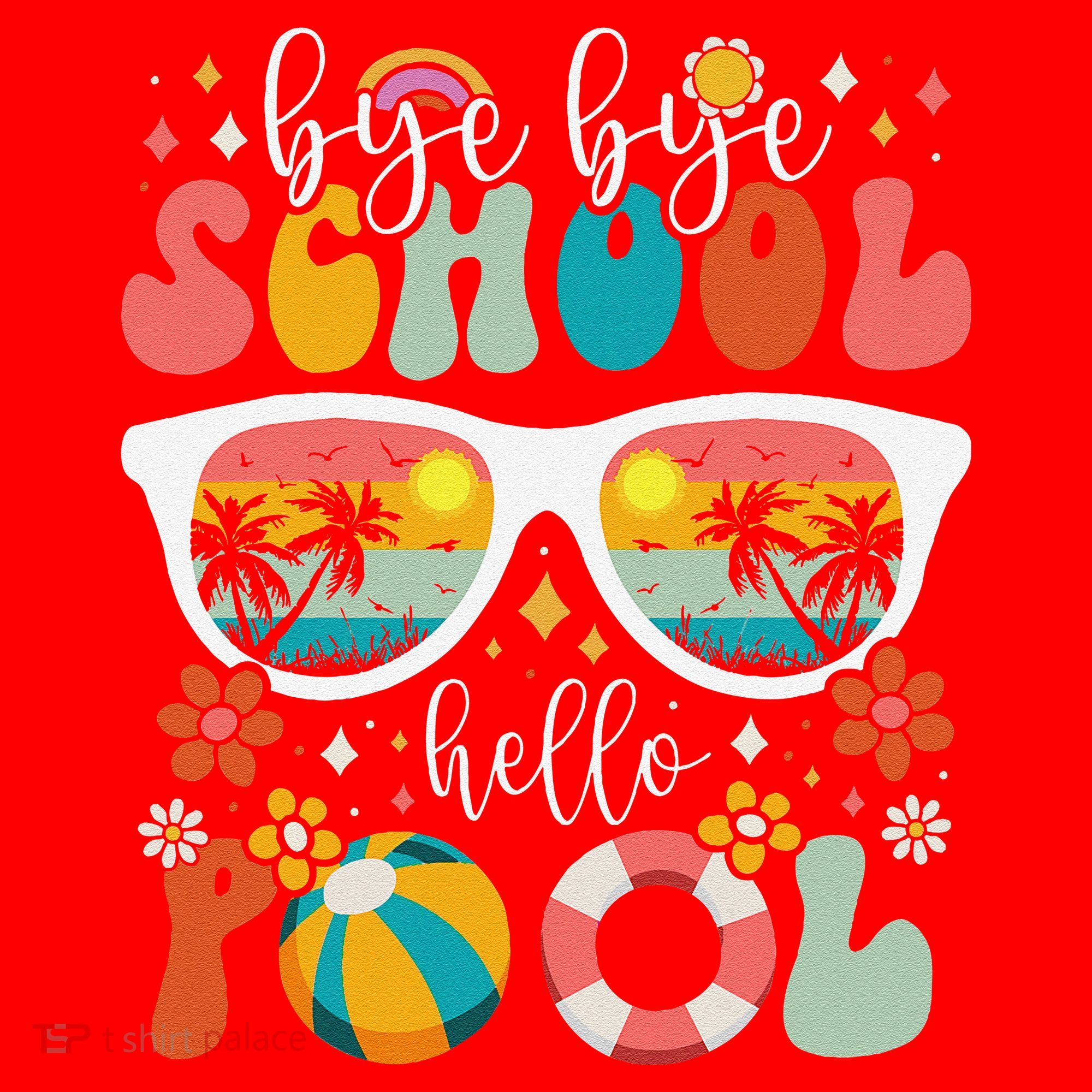Groovy Bye Bye School Hello Pool Last Day Of School Summer Santa Hat