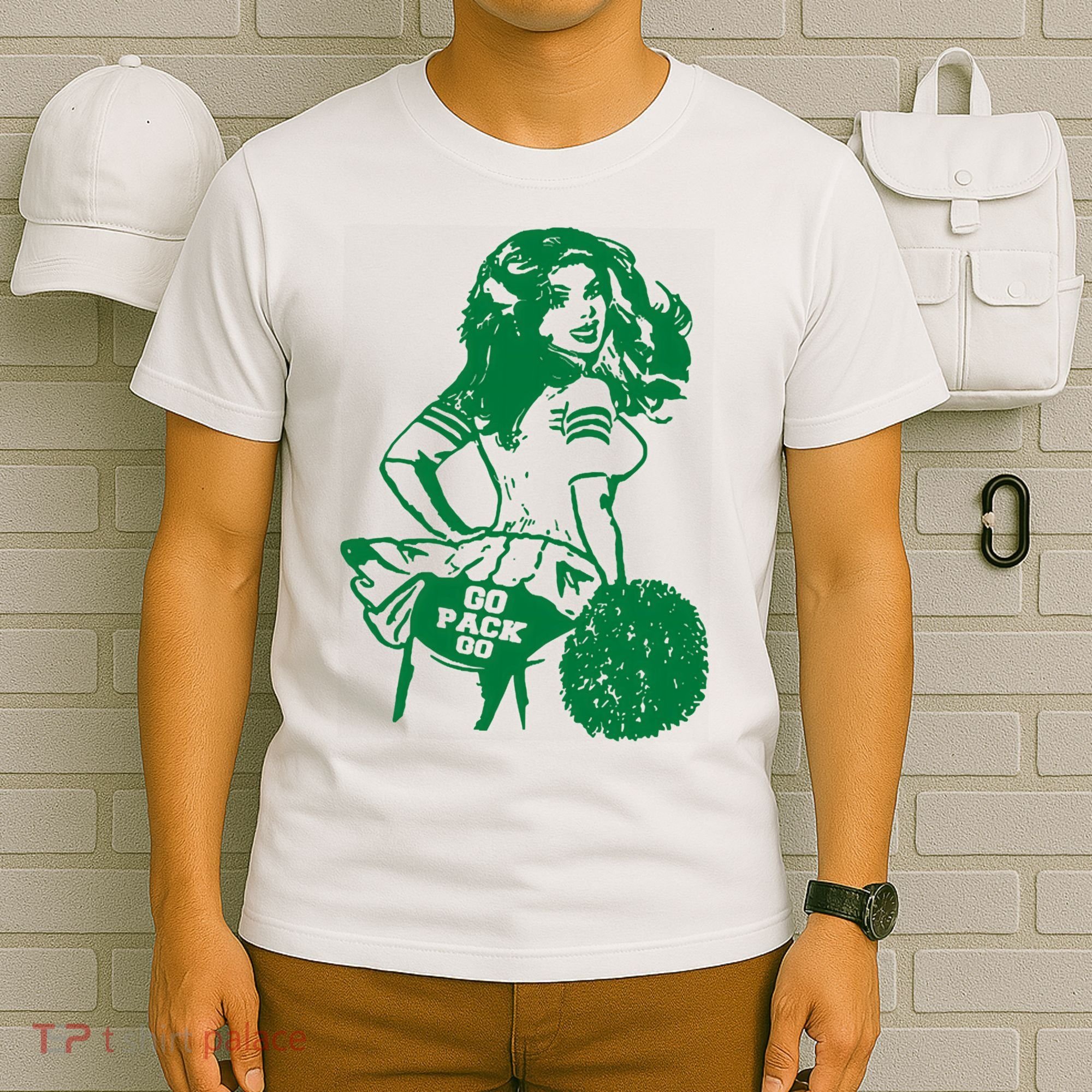 Green Bay Cheerleader Vintage Fan Wisconsin T-Shirt