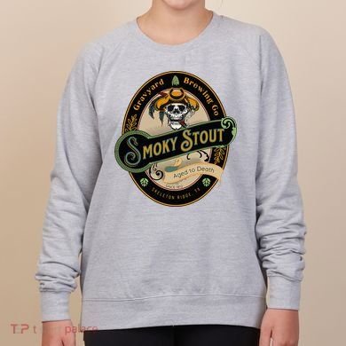 Graveyard Brewery Craft Beer Label Skeleton With Cigar Women's Sweatshirt
