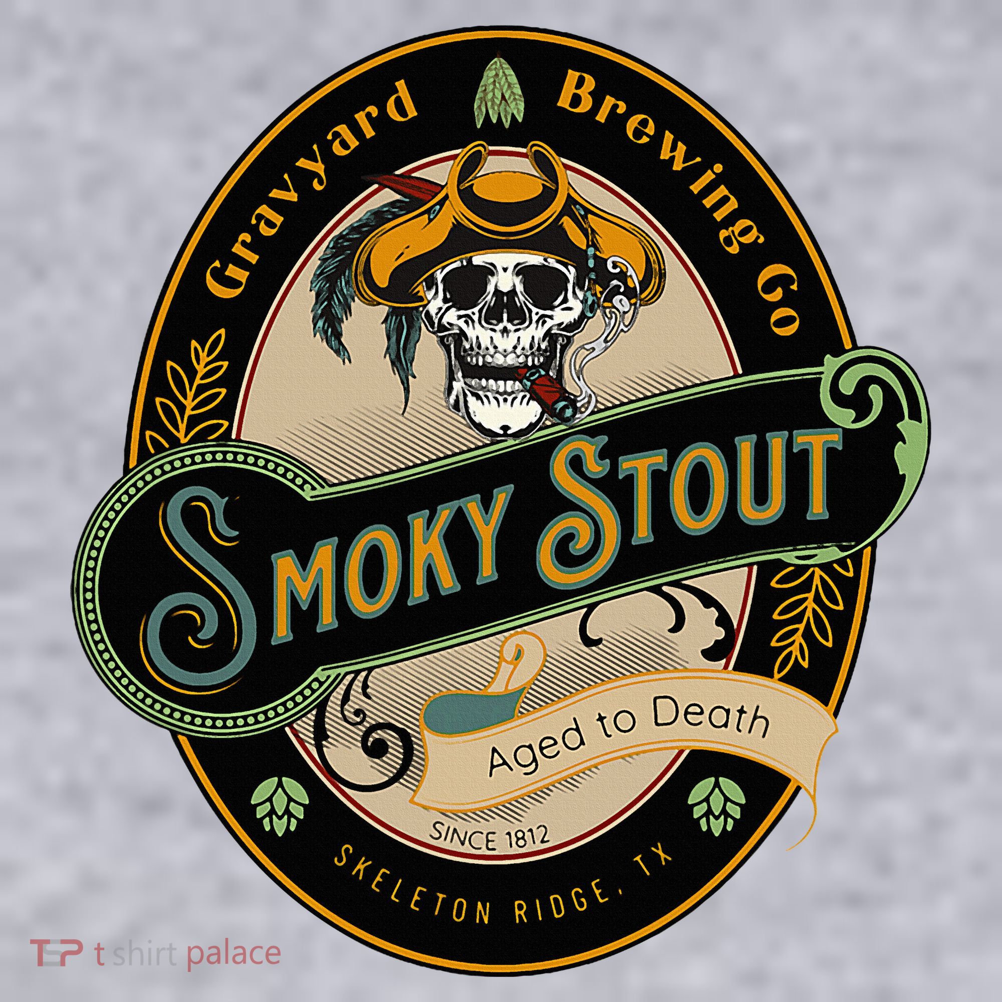 Graveyard Brewery Craft Beer Label Skeleton With Cigar Women's Sweatshirt