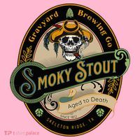 Graveyard Brewery Craft Beer Label Skeleton With Cigar Coaster thumb 2
