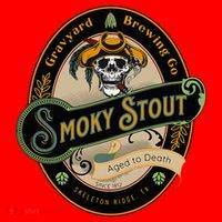 Graveyard Brewery Craft Beer Label Skeleton With Cigar Santa Hat thumb 1