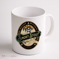 Graveyard Brewery Craft Beer Label Skeleton With Cigar Coffee Mug thumb 1
