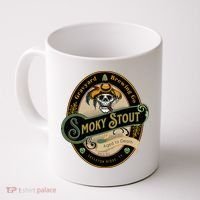 Graveyard Brewery Craft Beer Label Skeleton With Cigar Coffee Mug thumb 0