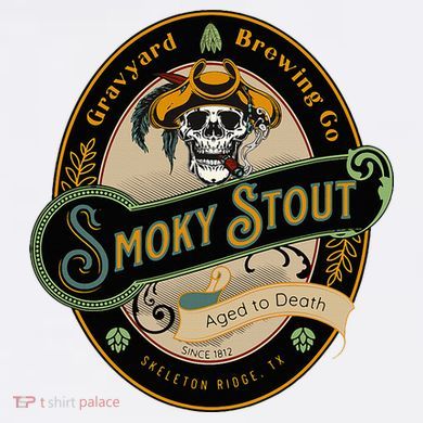 Graveyard Brewery Craft Beer Label Skeleton With Cigar Women's Long Sleeve Flannel Pajama Set 
