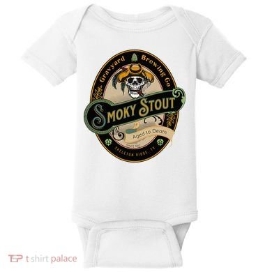 Graveyard Brewery Craft Beer Label Skeleton With Cigar Baby Bodysuit
