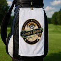 Graveyard Brewery Craft Beer Label Skeleton With Cigar Golf Towel thumb 2