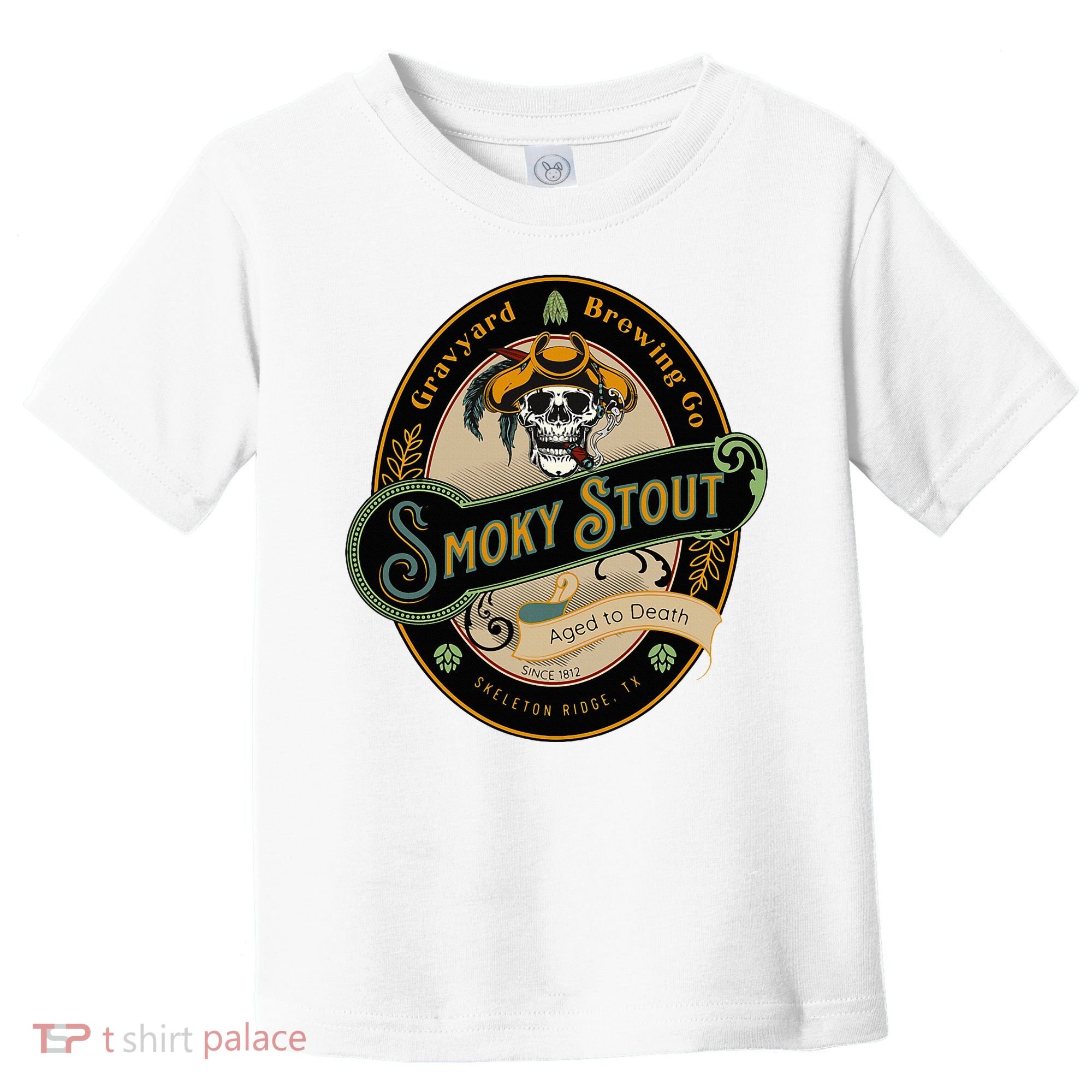 Graveyard Brewery Craft Beer Label Skeleton With Cigar Toddler T-Shirt