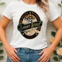 Graveyard Brewery Craft Beer Label Skeleton With Cigar Women's T-Shirt thumb 2