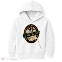 Graveyard Brewery Craft Beer Label Skeleton With Cigar Kids Hoodie thumb 0