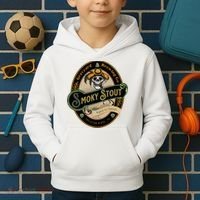 Graveyard Brewery Craft Beer Label Skeleton With Cigar Kids Hoodie thumb 2
