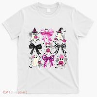 Ghost Bow Coquette Halloween Spooky Season T-Shirt thumb 0