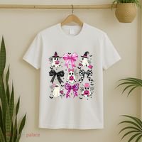 Ghost Bow Coquette Halloween Spooky Season T-Shirt thumb 2