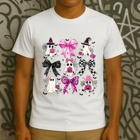 Ghost Bow Coquette Halloween Spooky Season T-Shirt thumb 3