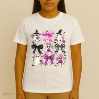 Ghost Bow Coquette Halloween Spooky Season T-Shirt thumb 4