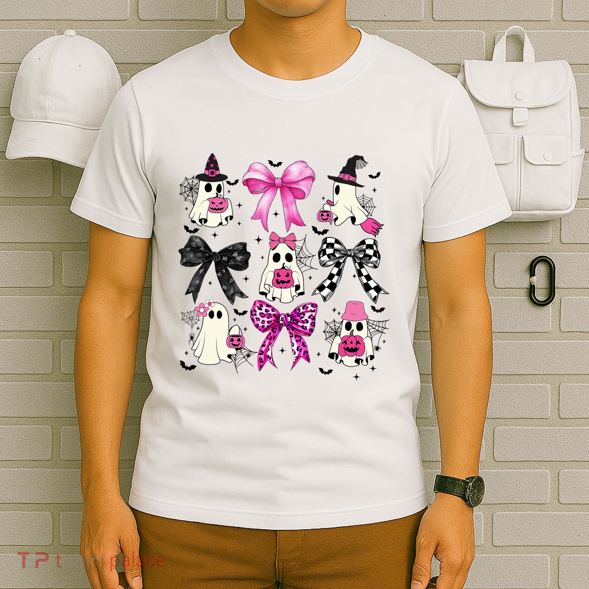 Ghost Bow Coquette Halloween Spooky Season T-Shirt