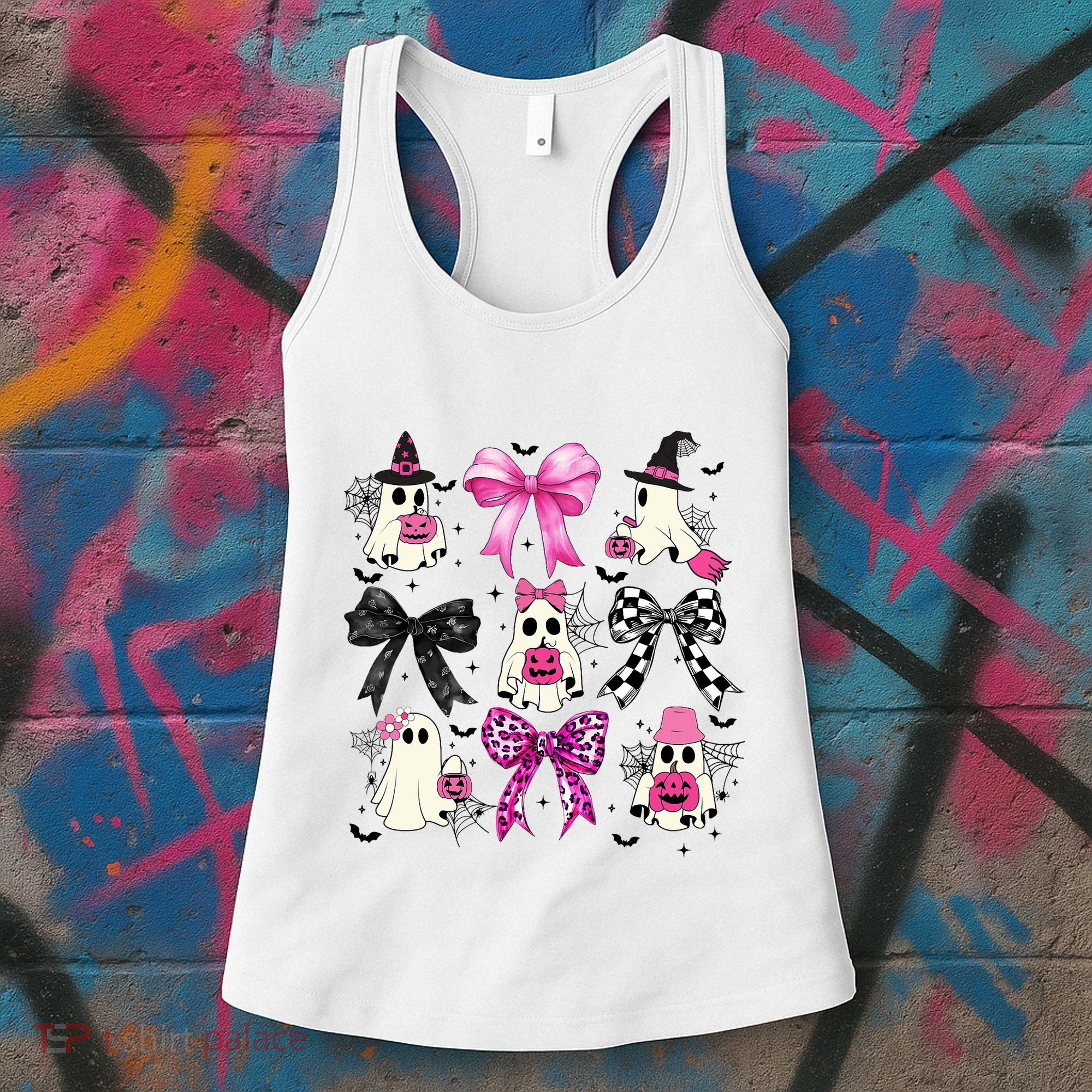 Ghost Bow Coquette Halloween Spooky Season Women's Tank Top