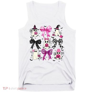 Ghost Bow Coquette Halloween Spooky Season Tank Top