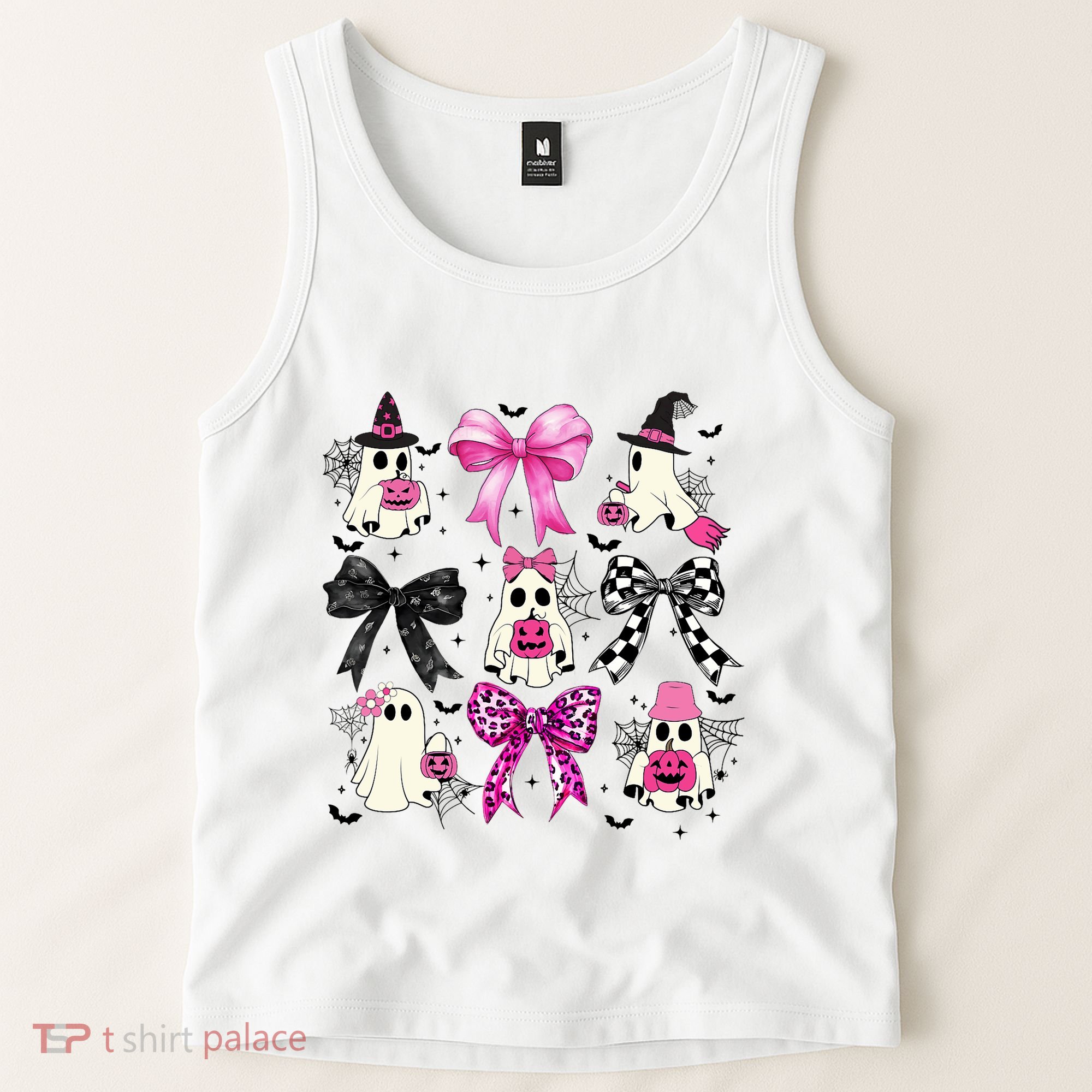 Ghost Bow Coquette Halloween Spooky Season Tank Top