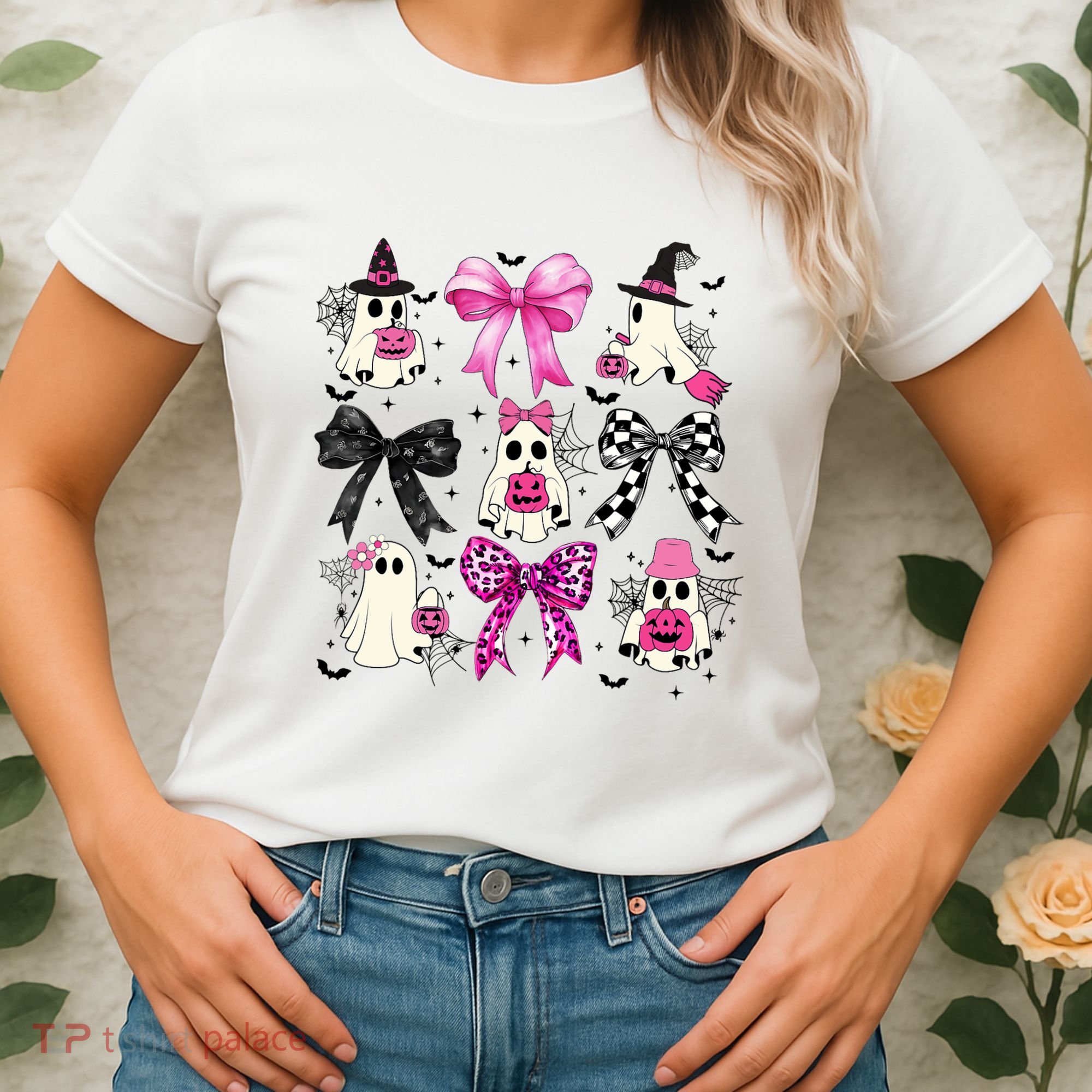 Ghost Bow Coquette Halloween Spooky Season Women's T-Shirt
