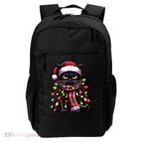 Grumpy Black Cat Meowy Xmas Christmas Outfit Cat Dad Cat Mom Meaningful Gift Backpack thumb 0