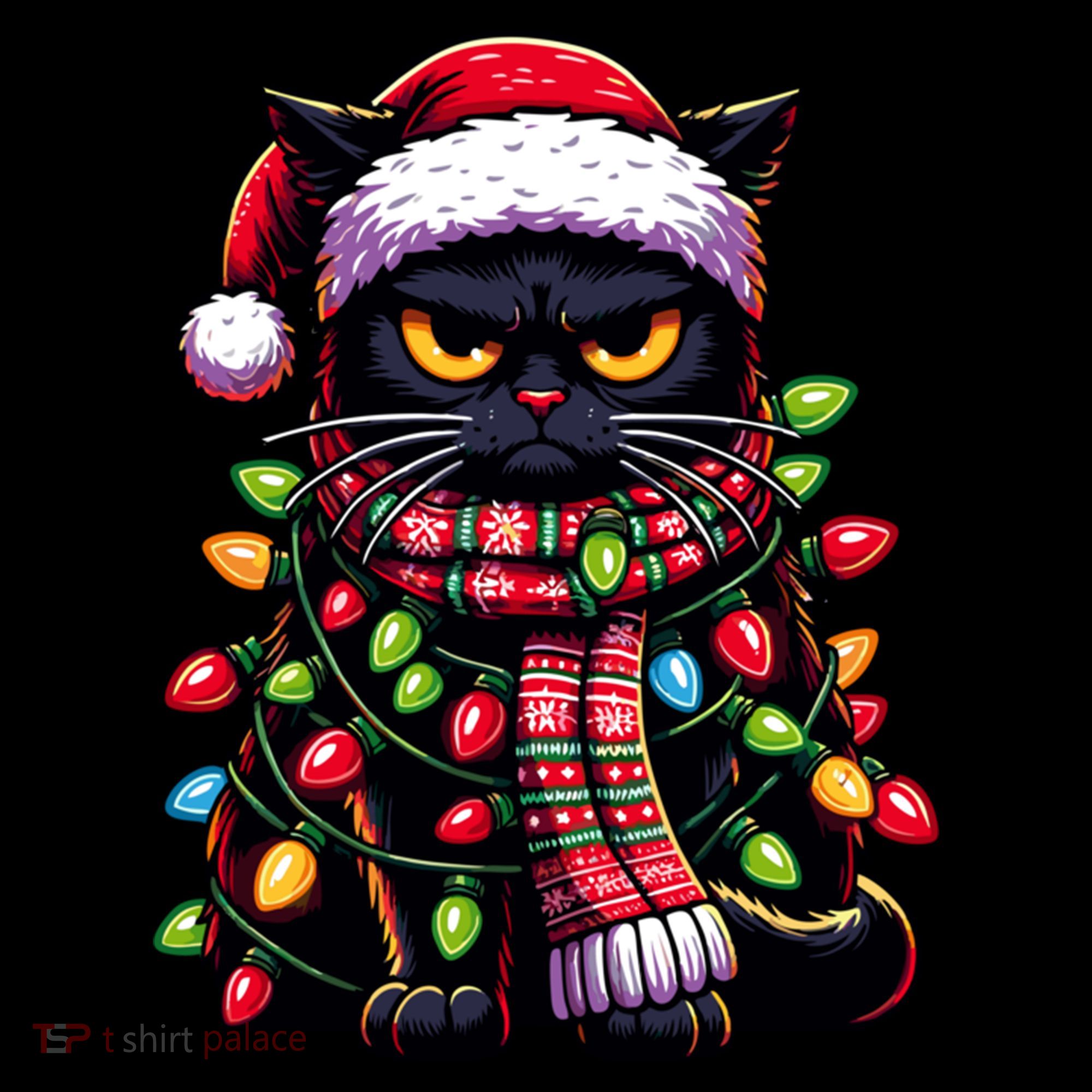 Grumpy Black Cat Meowy Xmas Christmas Outfit Cat Dad Cat Mom Meaningful Gift Coffee Mug