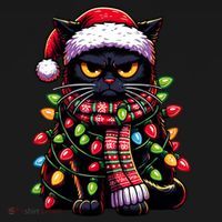 Grumpy Black Cat Meowy Xmas Christmas Outfit Cat Dad Cat Mom Meaningful Gift Ornament thumb 1