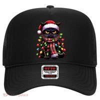 Grumpy Black Cat Meowy Xmas Christmas Outfit Cat Dad Cat Mom Meaningful Gift Hat thumb 0
