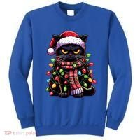 Grumpy Black Cat Meowy Xmas Christmas Outfit Cat Dad Cat Mom Meaningful Gift Sweatshirt thumb 0