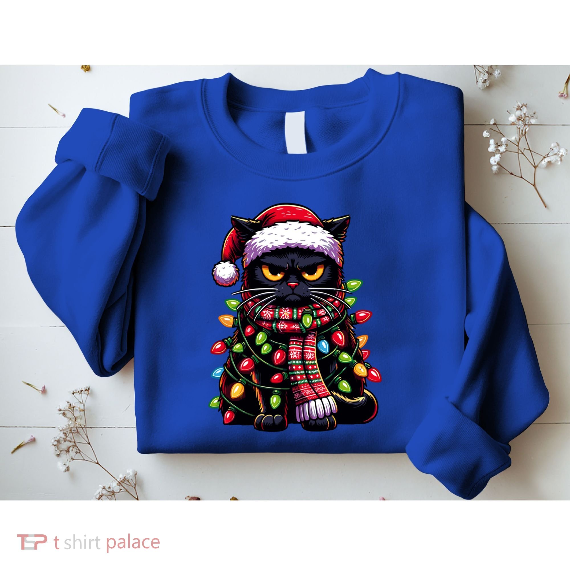 Grumpy Black Cat Meowy Xmas Christmas Outfit Cat Dad Cat Mom Meaningful Gift Sweatshirt
