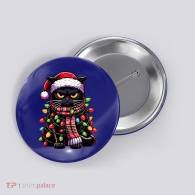 Grumpy Black Cat Meowy Xmas Christmas Outfit Cat Dad Cat Mom Meaningful Gift Button