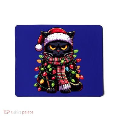Grumpy Black Cat Meowy Xmas Christmas Outfit Cat Dad Cat Mom Meaningful Gift Mousepad