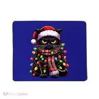 Grumpy Black Cat Meowy Xmas Christmas Outfit Cat Dad Cat Mom Meaningful Gift Mousepad thumb 0
